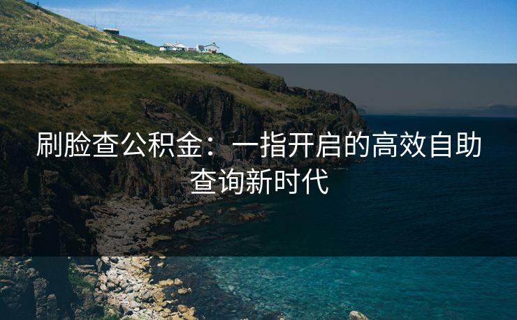 刷脸查公积金：一指开启的高效自助查询新时代