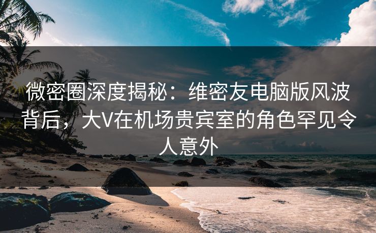 微密圈深度揭秘：维密友电脑版风波背后，大V在机场贵宾室的角色罕见令人意外