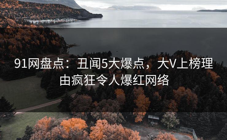 91网盘点：丑闻5大爆点，大V上榜理由疯狂令人爆红网络
